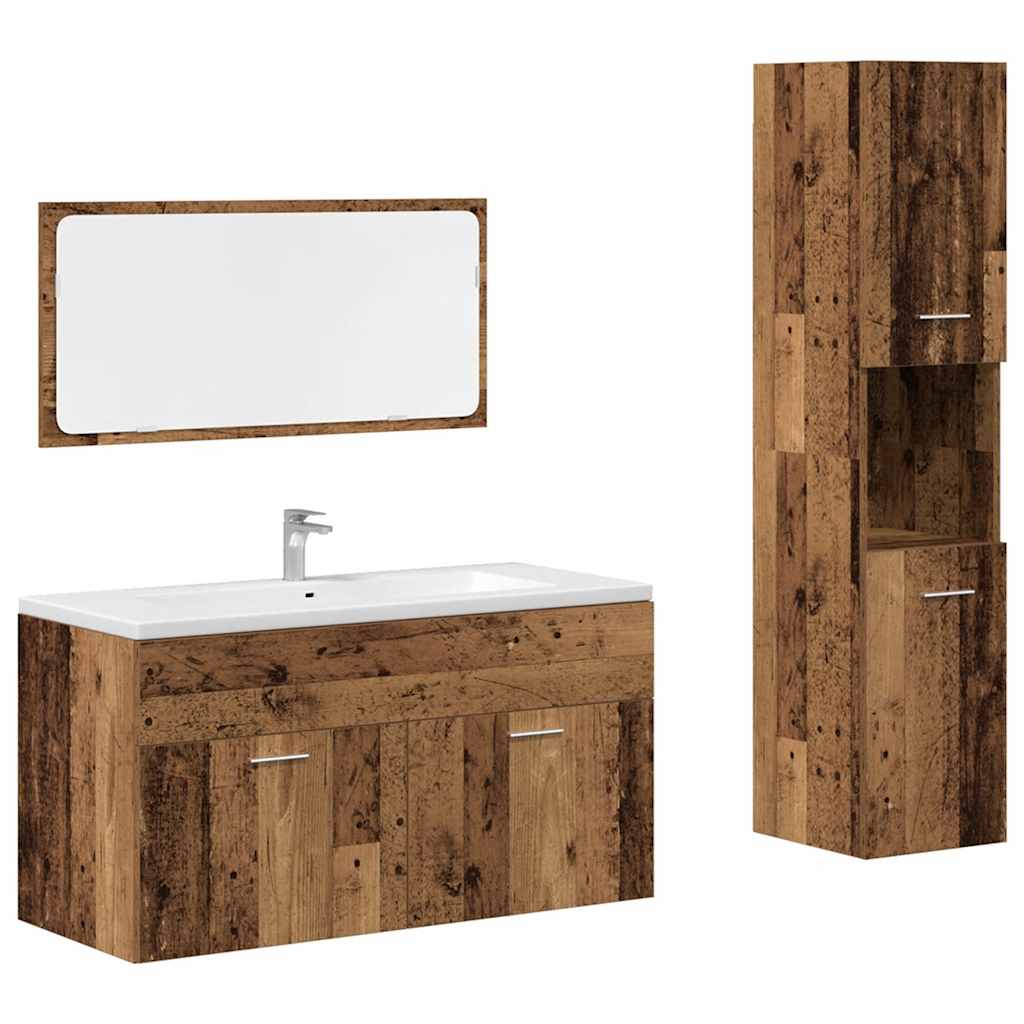 Ensemble de meubles salle de bain 3 pcs bois d'ingénierie Ensembles de mobilier pour salles de bains vidaXL