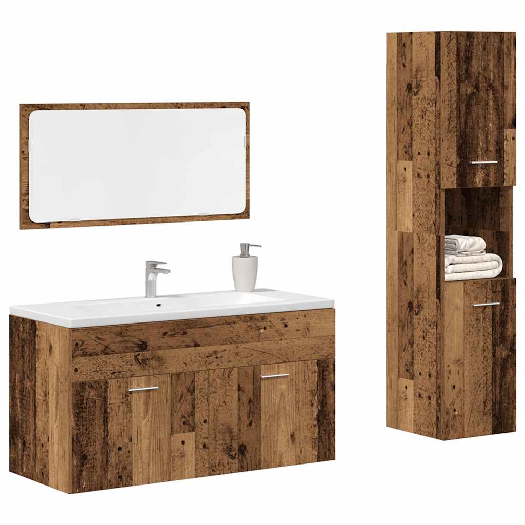 Ensemble de meubles salle de bain 3 pcs bois d'ingénierie Ensembles de mobilier pour salles de bains vidaXL