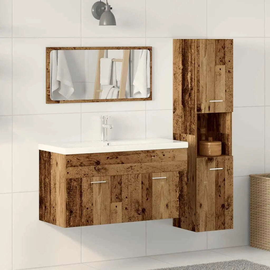 Ensemble de meubles salle de bain 3 pcs bois d’ingénierie - XIOS