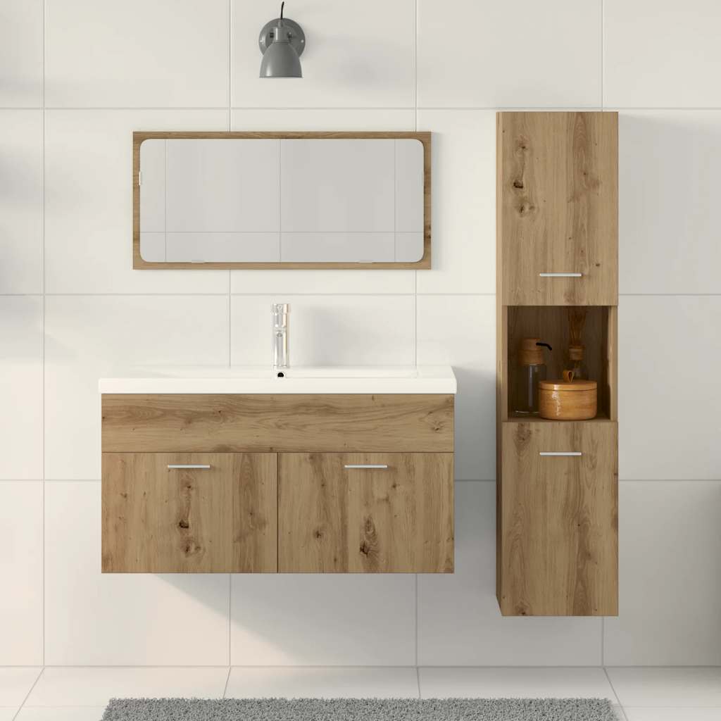 Ensemble de meubles salle de bain 3 pcs bois d'ingénierie