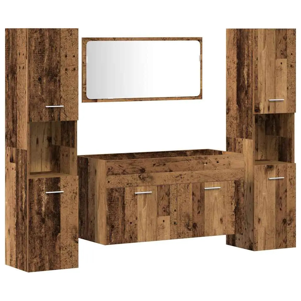 Ensemble de meubles salle de bain 4 pcs bois d’ingénierie - XIOS