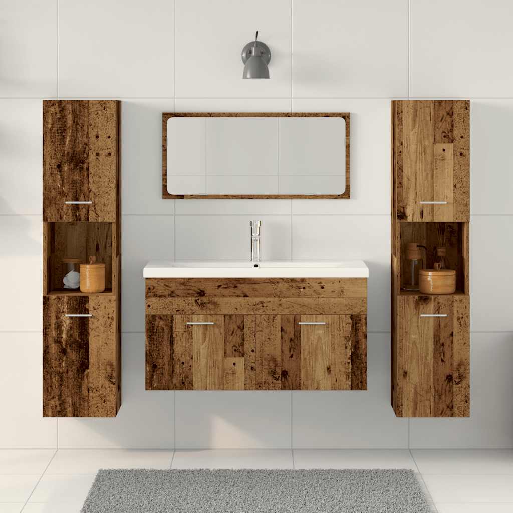 Ensemble de meubles salle de bain 4 pcs bois d'ingénierie