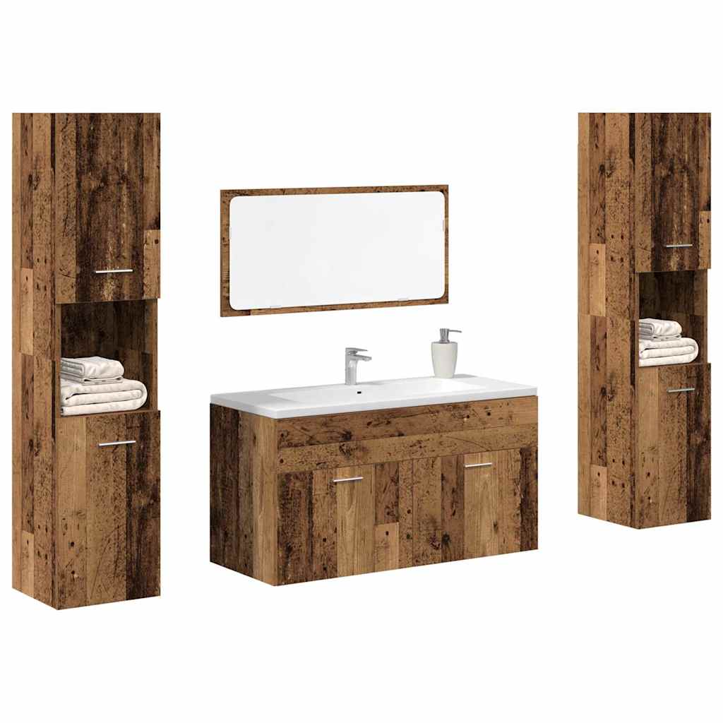 Ensemble de meubles salle de bain 4 pcs bois d'ingénierie Ensembles de mobilier pour salles de bains vidaXL