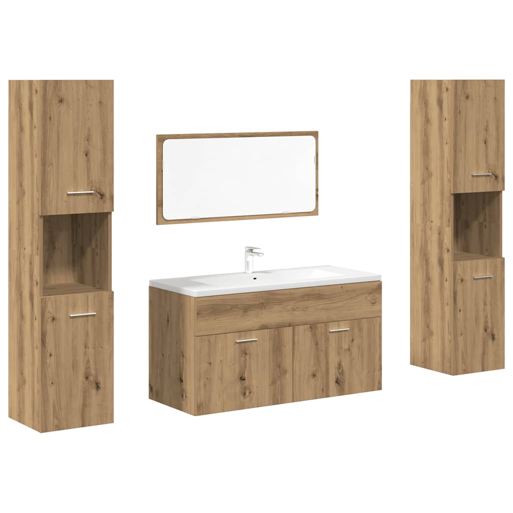 Ensemble de meubles salle de bain 4 pcs bois d'ingénierie Ensembles de mobilier pour salles de bains vidaXL