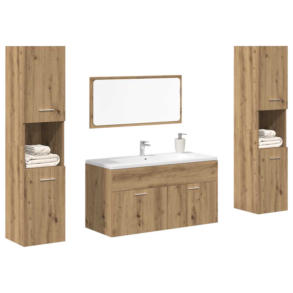 Ensemble de meubles salle de bain 4 pcs bois d'ingénierie Ensembles de mobilier pour salles de bains vidaXL