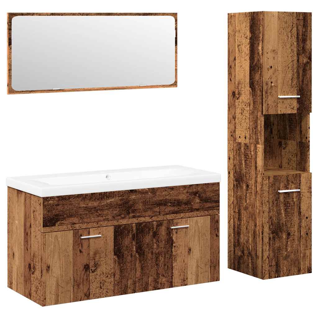 Ensemble de meubles salle de bain 4 pcs bois d'ingénierie Ensembles de mobilier pour salles de bains vidaXL