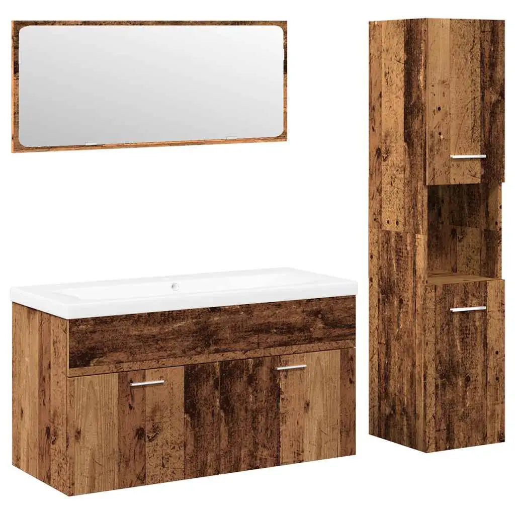 Ensemble de meubles salle de bain 4 pcs bois d’ingénierie - XIOS