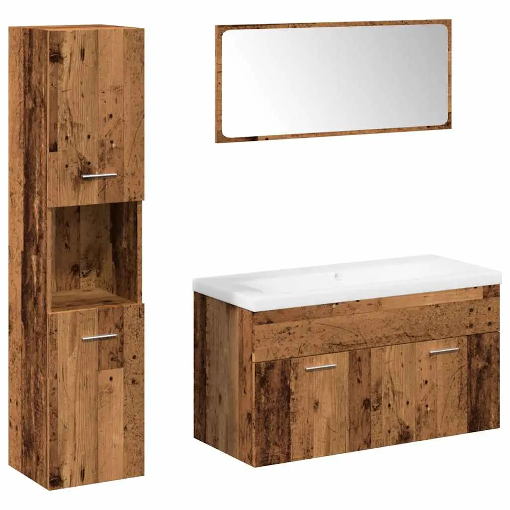 Ensemble de meubles salle de bain 5 pcs bois d’ingénierie - XIOS