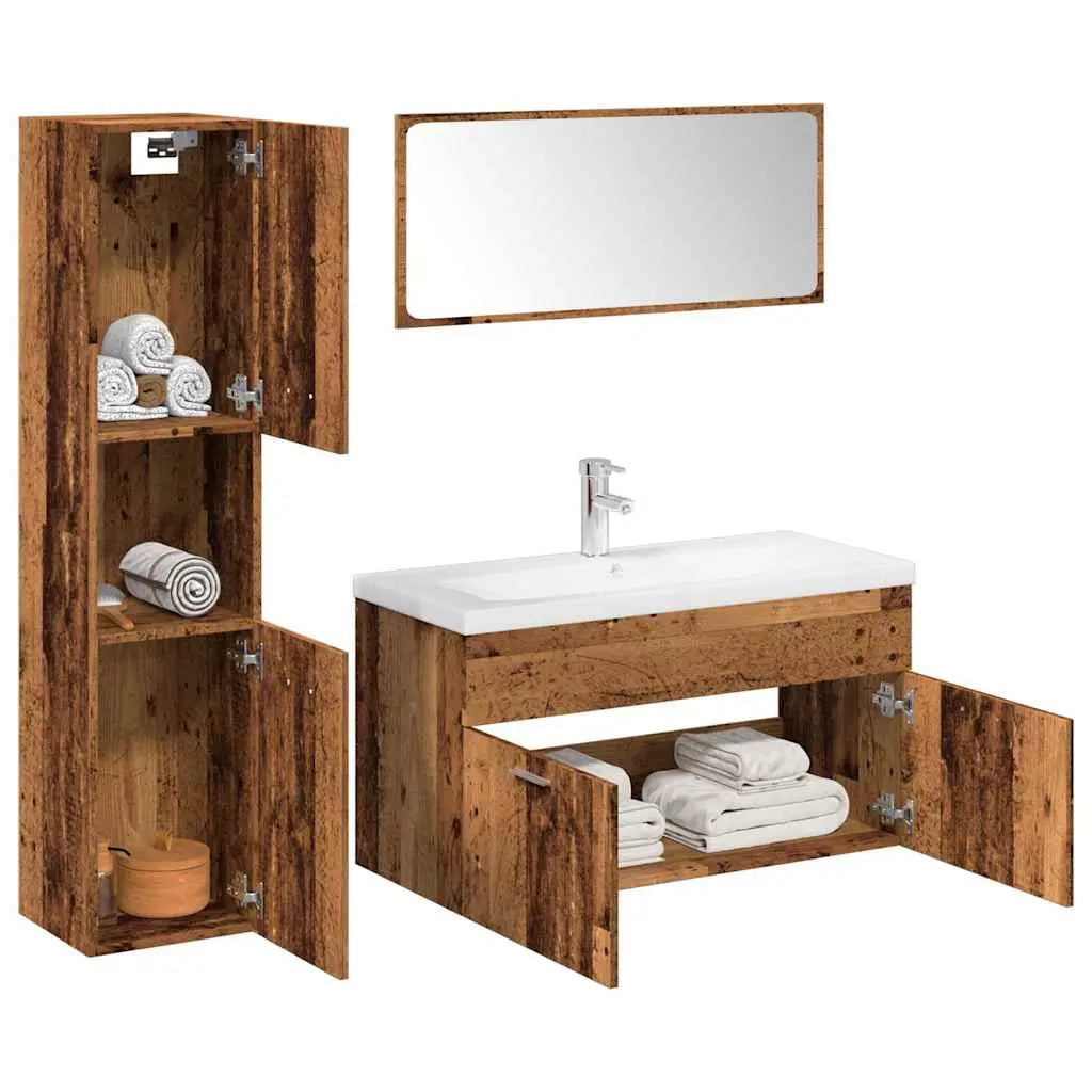 Ensemble de meubles salle de bain 5 pcs bois d’ingénierie - XIOS
