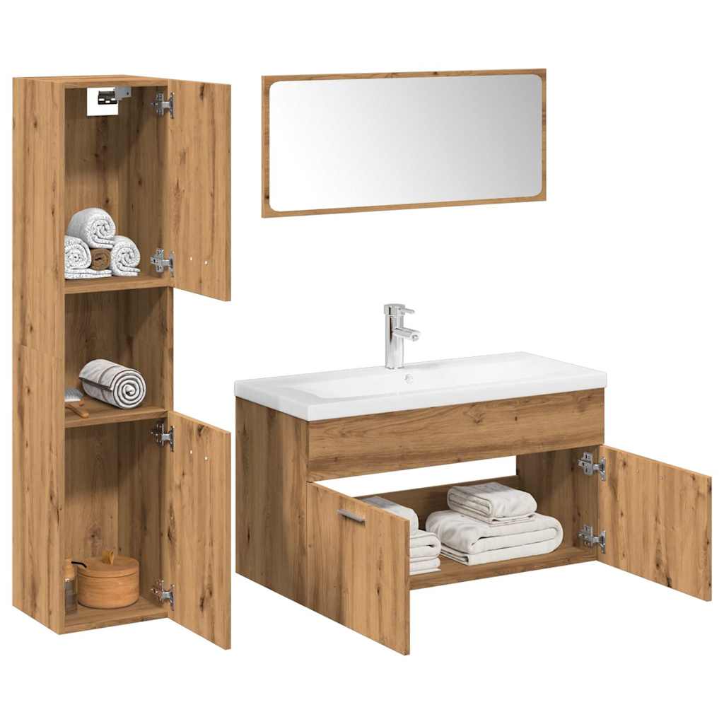 Ensemble de meubles salle de bain 5 pcs bois d'ingénierie Ensembles de mobilier pour salles de bains vidaXL