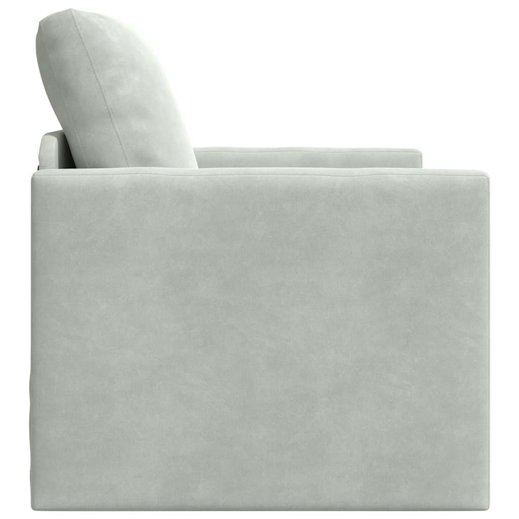 Canapé-lit avec coussin Gris clair 74 x 77 x 81 cm Velours - XIOS