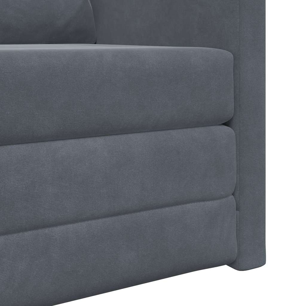 Canapé-lit avec coussin Gris foncé 74 x 77 x 81 cm Velours - XIOS