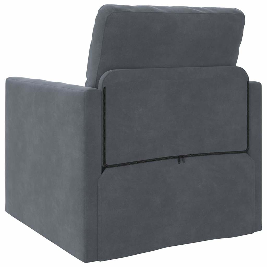 Canapé-lit avec coussin Gris foncé 74 x 77 x 81 cm Velours - XIOS