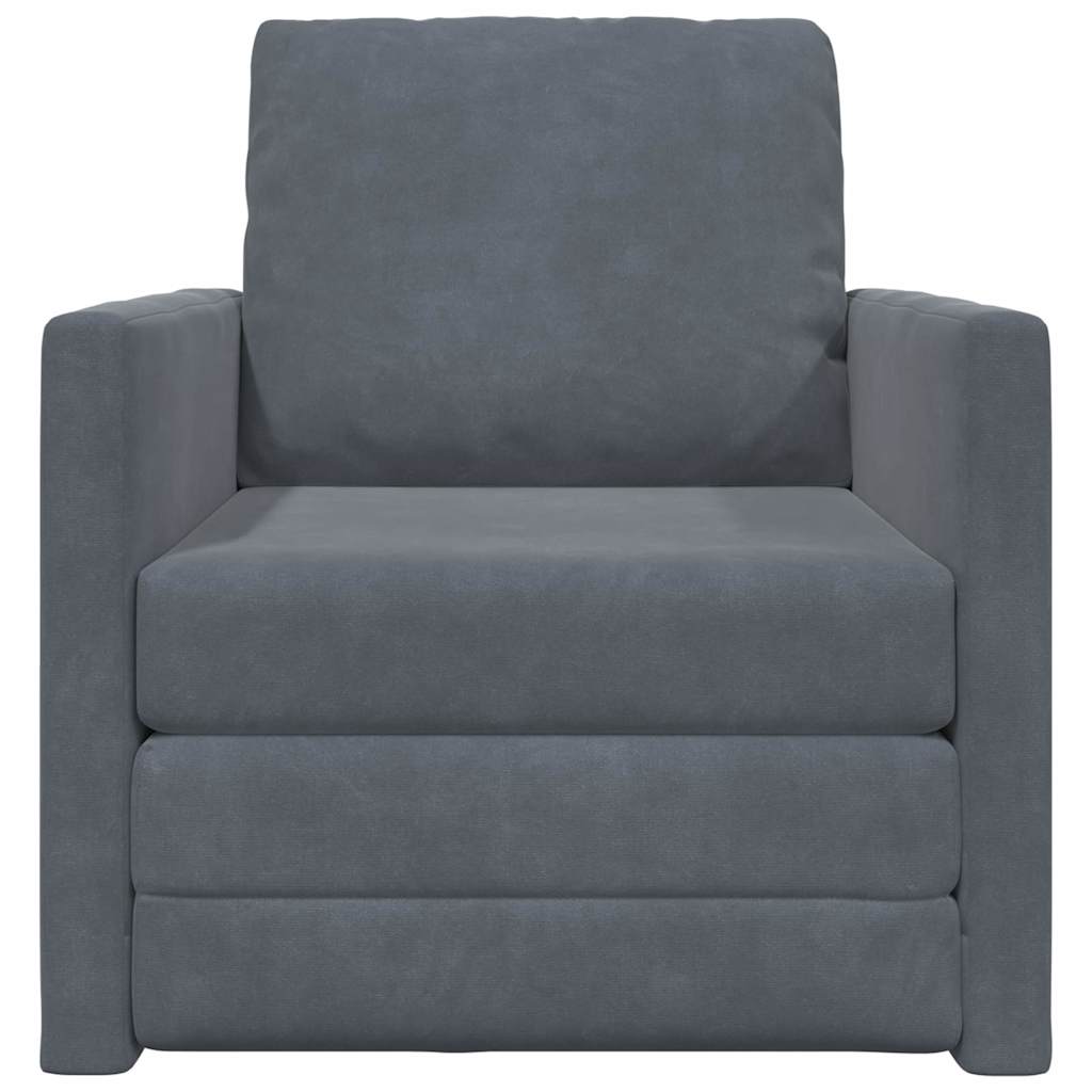 Canapé-lit avec coussin Gris foncé 74 x 77 x 81 cm Velours - XIOS