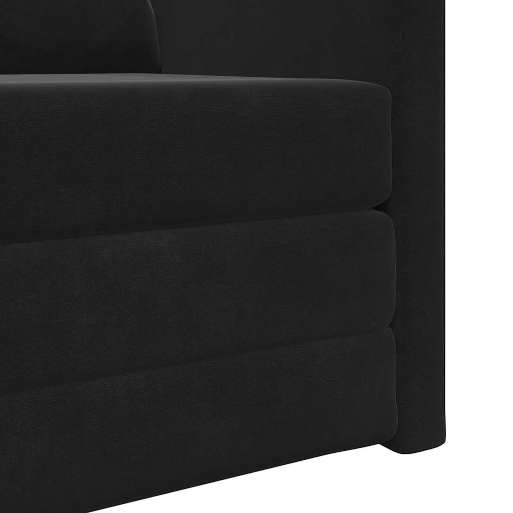 Canapé-lit avec coussin Noir 74 x 77 x 81 cm Velours - XIOS