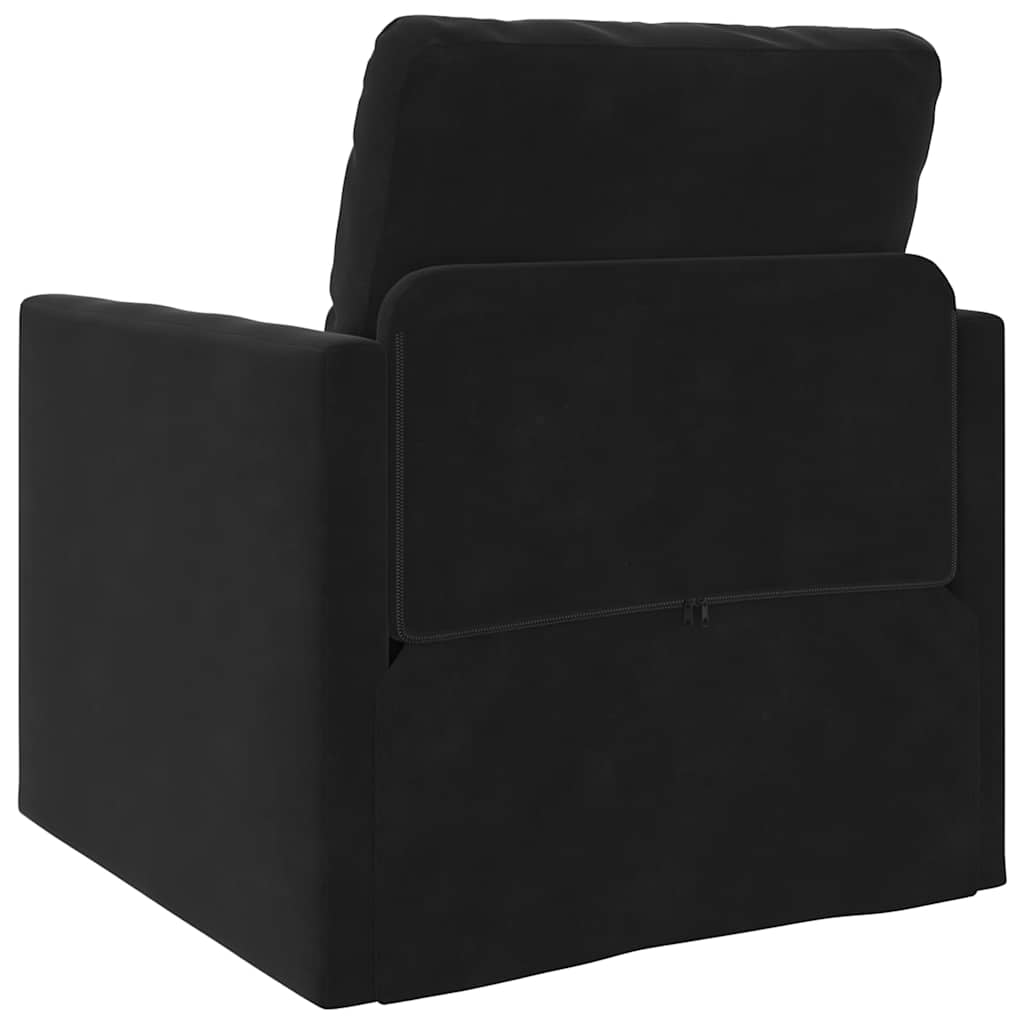Canapé-lit avec coussin Noir 74 x 77 x 81 cm Velours - XIOS