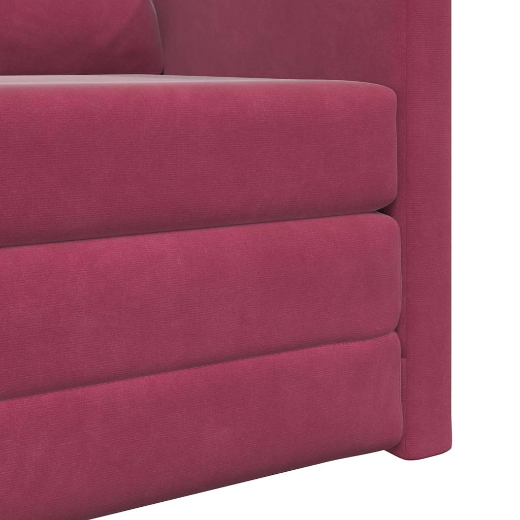 Canapé-lit avec coussin Rouge bordeaux 74 x 77 x 81 cm Velours - XIOS