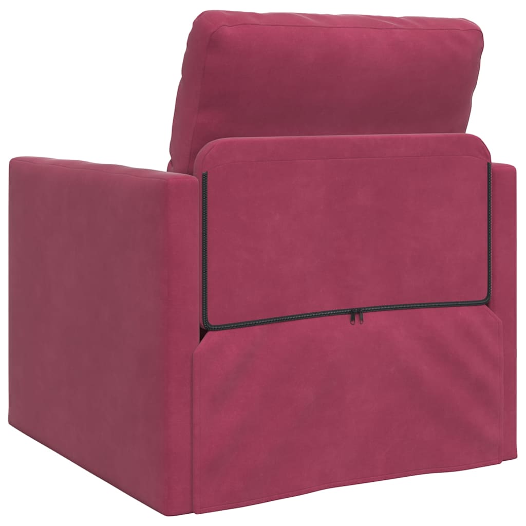 Canapé-lit avec coussin Rouge bordeaux 74 x 77 x 81 cm Velours - XIOS