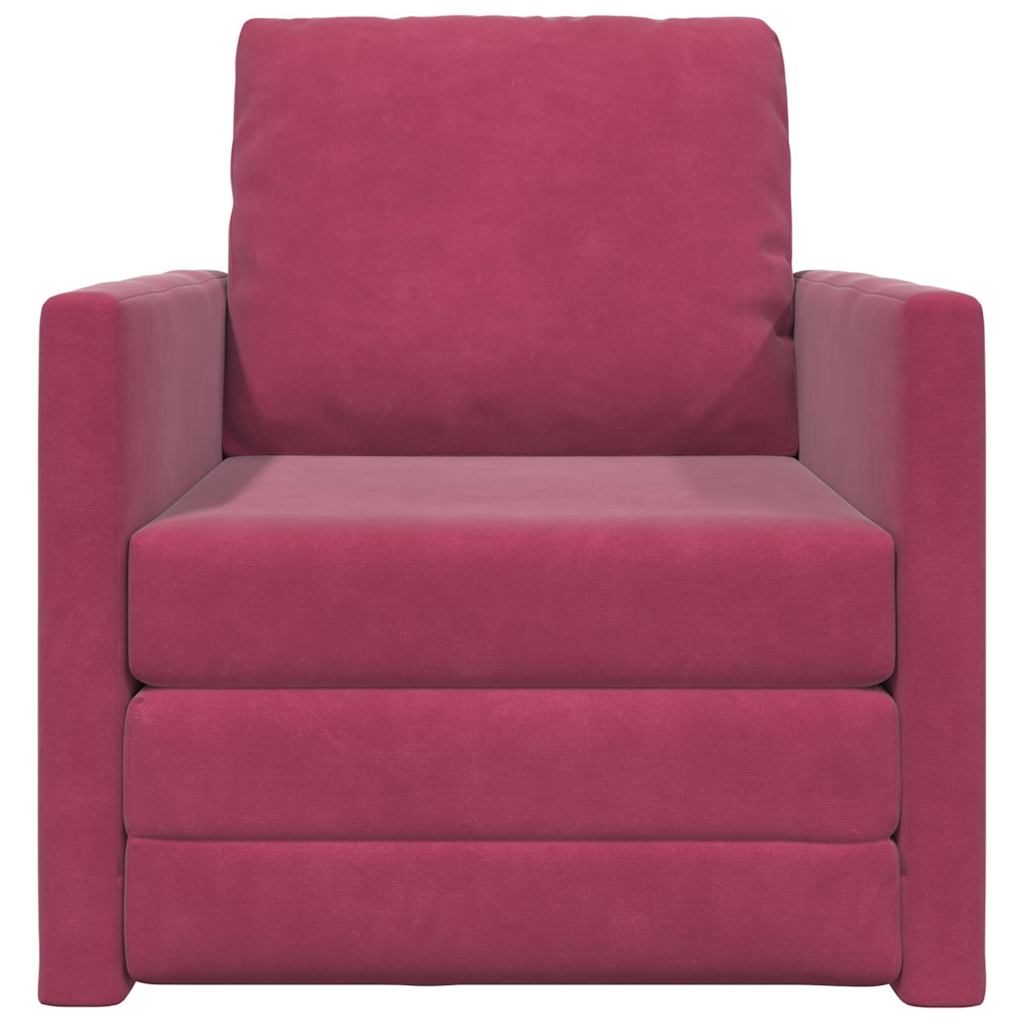 Canapé-lit avec coussin Rouge bordeaux 74 x 77 x 81 cm Velours - XIOS