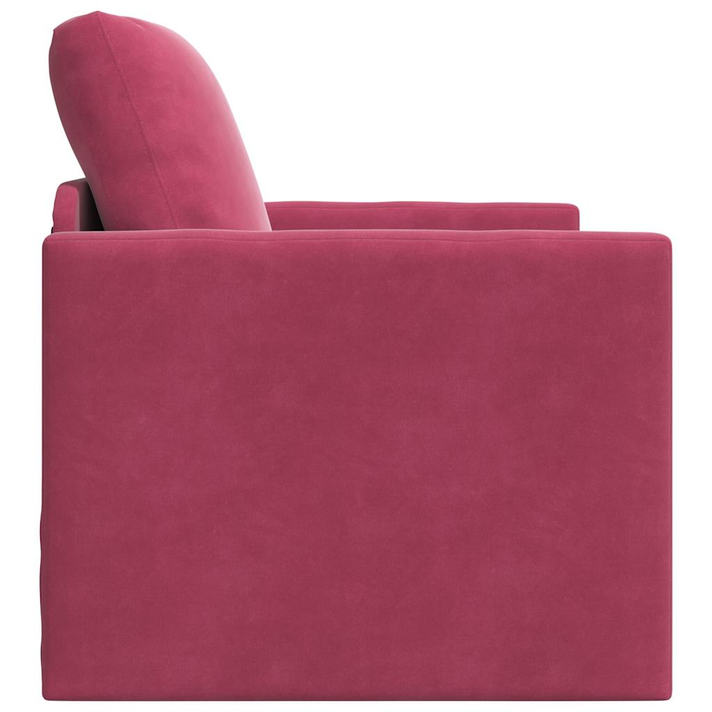 Canapé-lit avec coussin Rouge bordeaux 74 x 77 x 81 cm Velours - XIOS