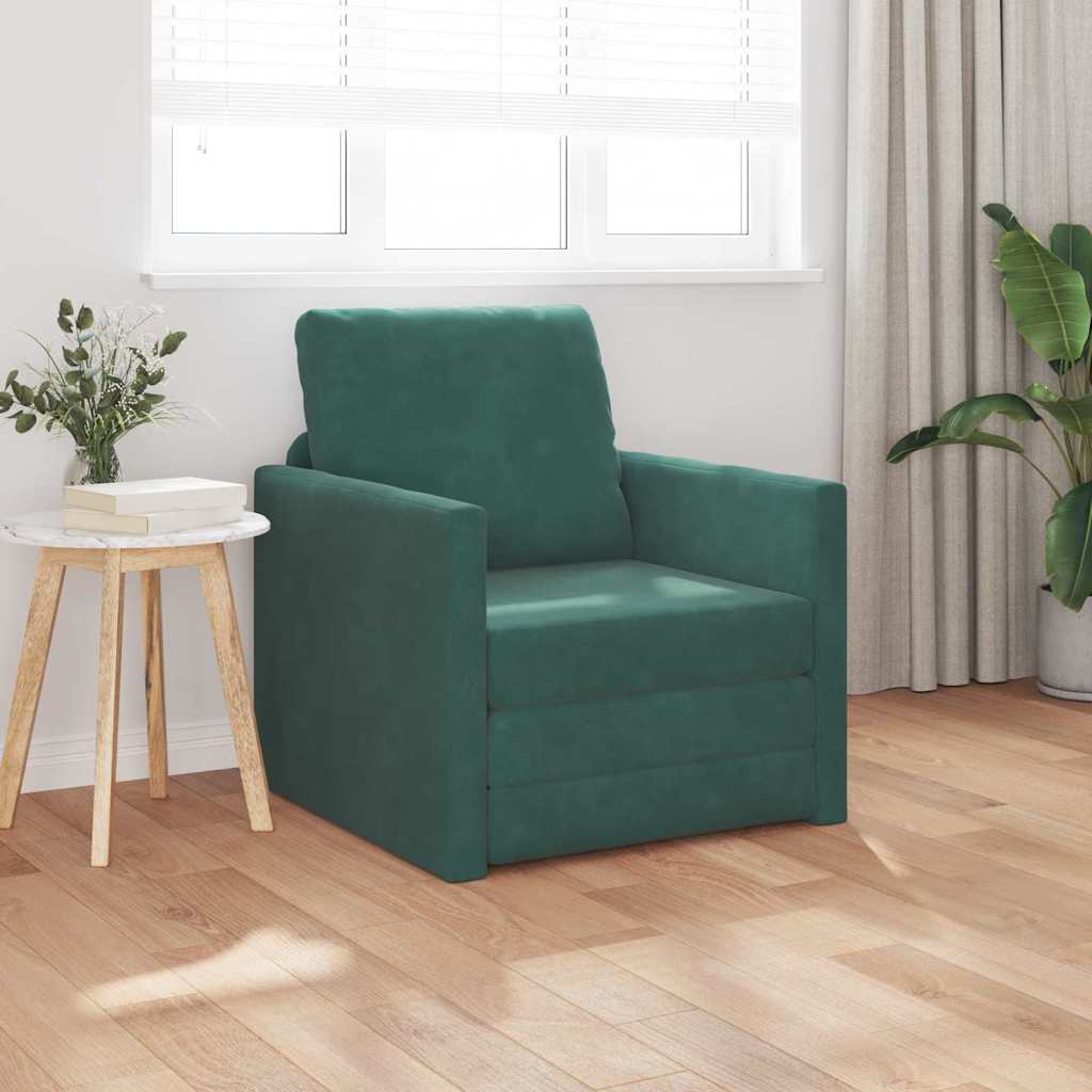 Canapé-lit avec coussin Vert foncé 74 x 77 x 81 cm Velours - XIOS
