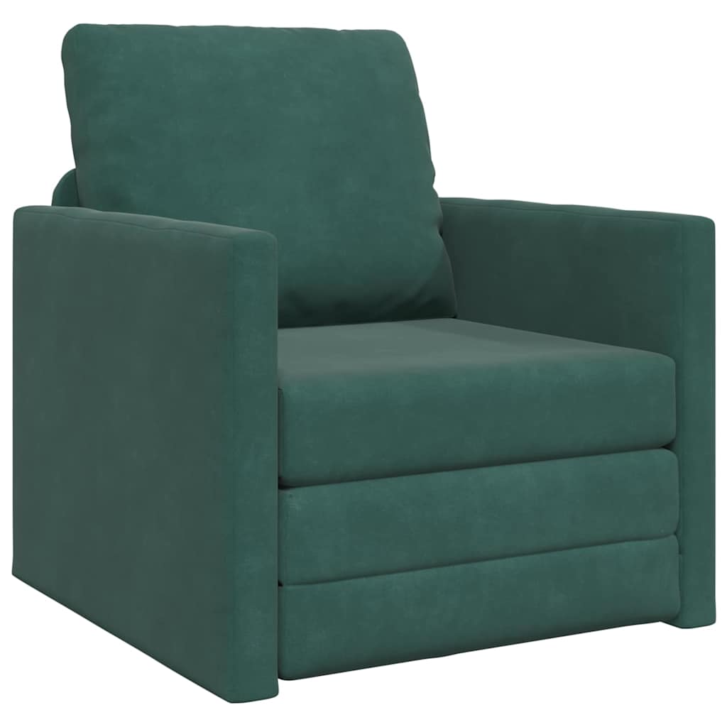 Canapé-lit avec coussin Vert foncé 74 x 77 x 81 cm Velours - XIOS