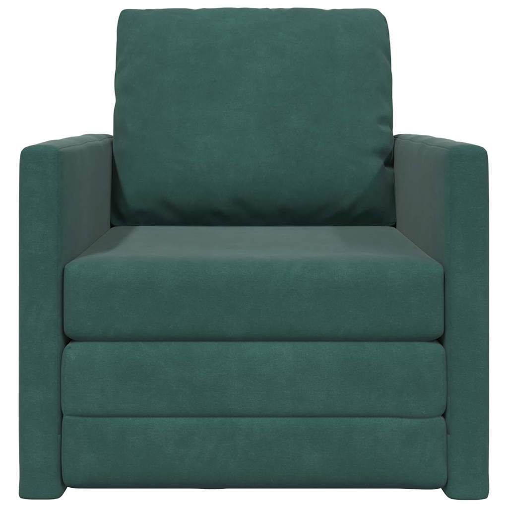 Canapé-lit avec coussin Vert foncé 74 x 77 x 81 cm Velours - XIOS