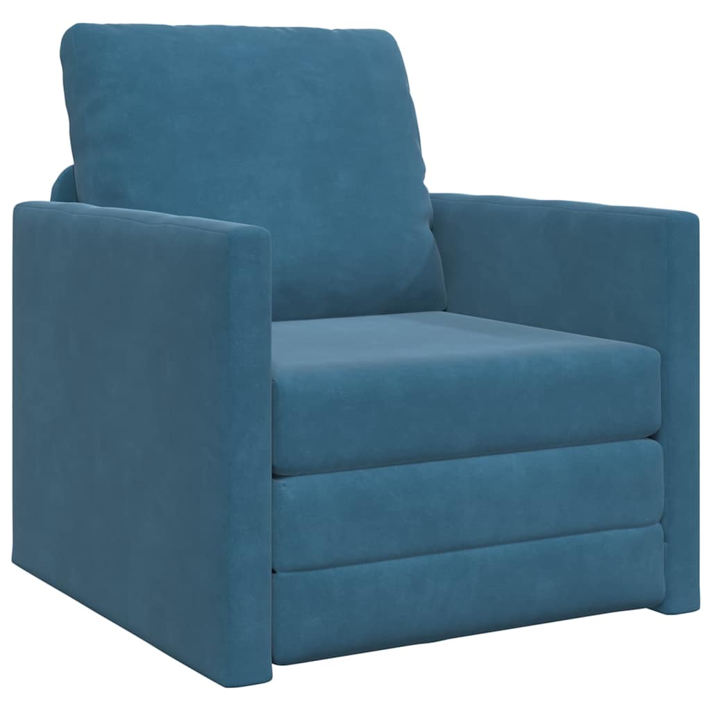 Canapé-lit avec coussin Bleu 74 x 77 x 81 cm Velours - XIOS