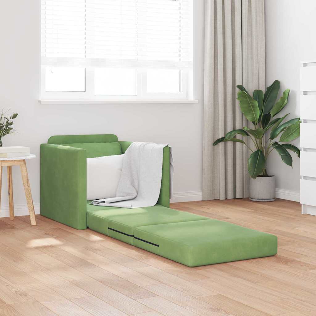 Canapé-Lit 60cm Vert clair Velours - XIOS