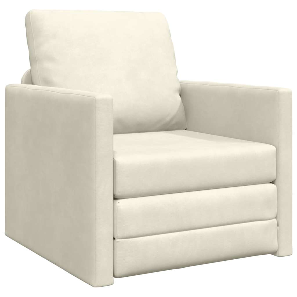 Canapé-Lit 60cm Crème Velours - XIOS