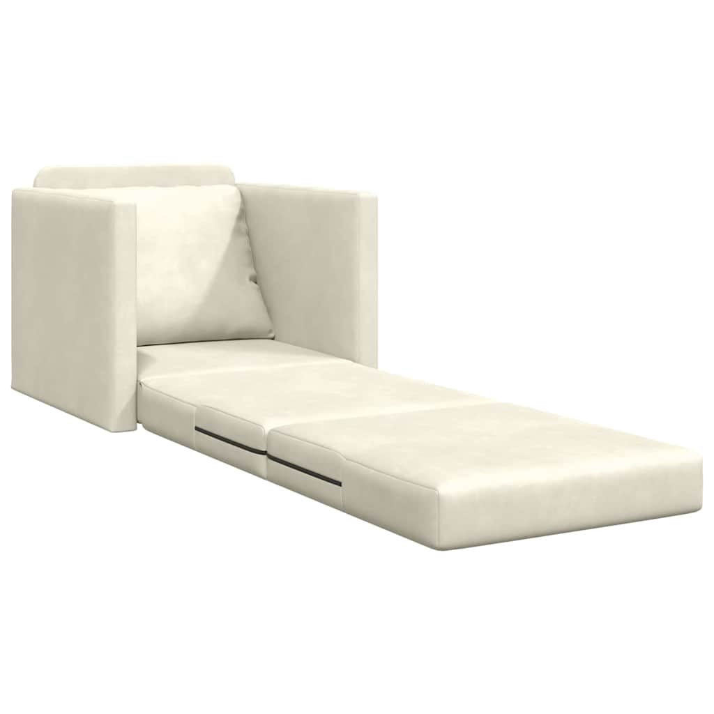Canapé-Lit 60cm Crème Velours - XIOS