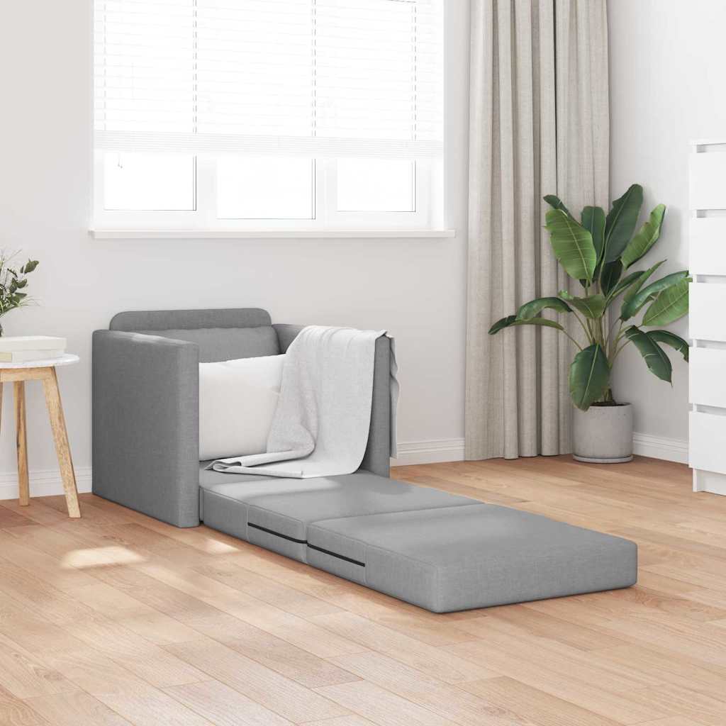 Canapé-lit avec coussin Gris clair 74 x 77 x 81 cm tissu - XIOS