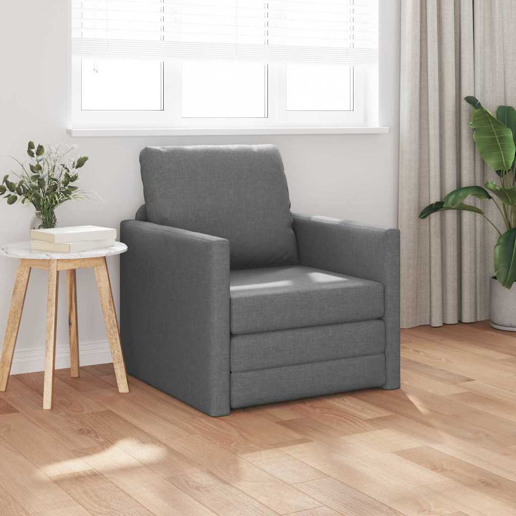 Canapé-lit avec coussin Gris foncé 74 x 77 x 81 cm tissu - XIOS