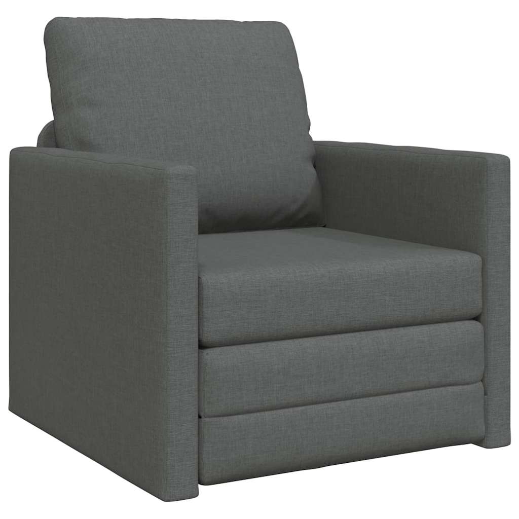 Canapé-lit avec coussin Gris foncé 74 x 77 x 81 cm tissu - XIOS