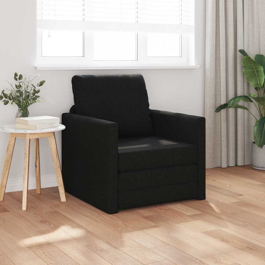 Canapé-lit avec coussin Noir 74 x 77 x 81 cm tissu - XIOS