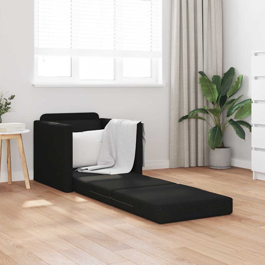 Canapé-lit avec coussin Noir 74 x 77 x 81 cm tissu - XIOS