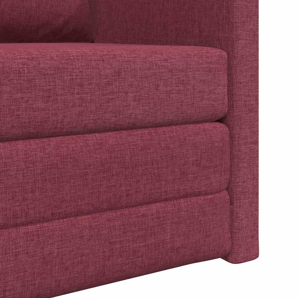 Canapé-lit avec coussin Rouge bordeaux 74 x 77 x 81 cm tissu - XIOS