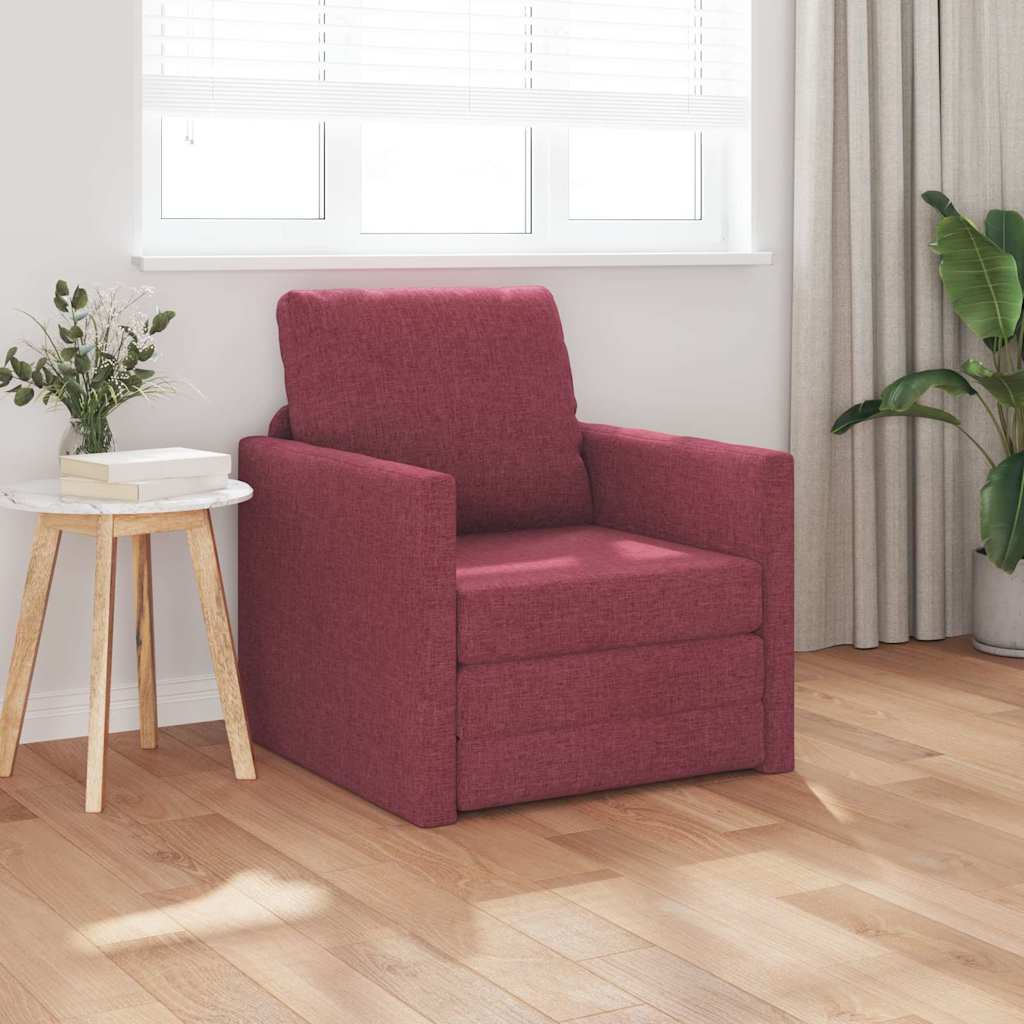 Canapé-lit avec coussin Rouge bordeaux 74 x 77 x 81 cm tissu - XIOS