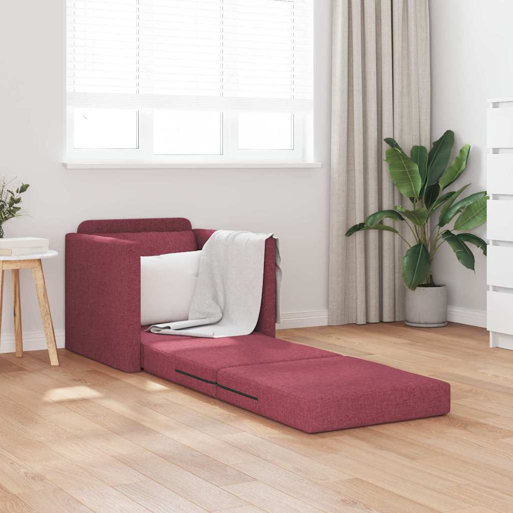 Canapé-lit avec coussin Rouge bordeaux 74 x 77 x 81 cm tissu - XIOS