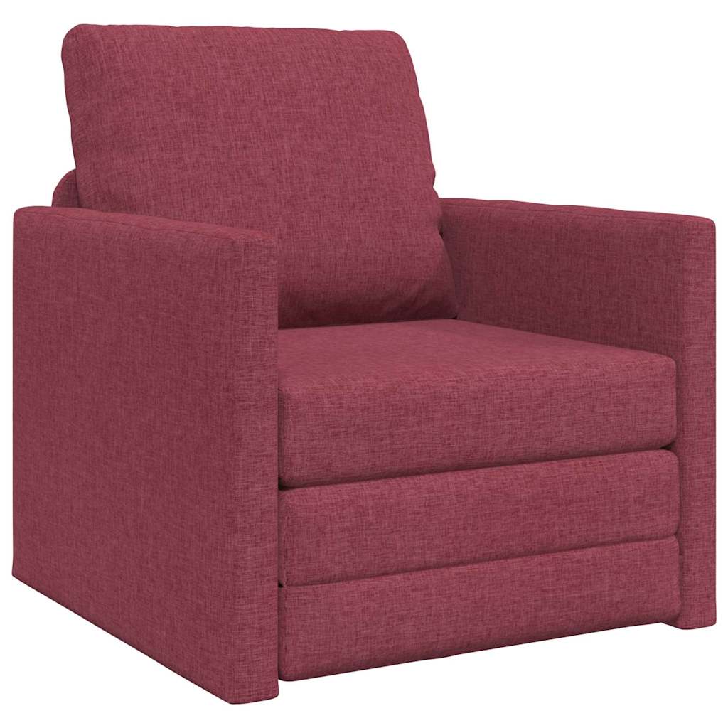 Canapé-lit avec coussin Rouge bordeaux 74 x 77 x 81 cm tissu - XIOS