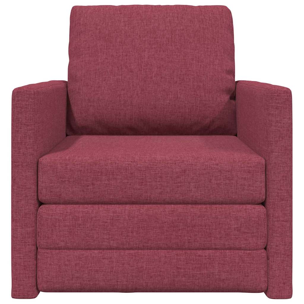 Canapé-lit avec coussin Rouge bordeaux 74 x 77 x 81 cm tissu - XIOS