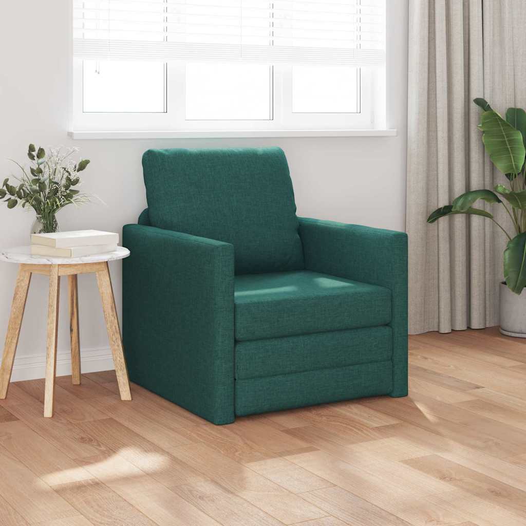 Canapé-lit avec coussin Vert foncé 74 x 77 x 81 cm tissu - XIOS