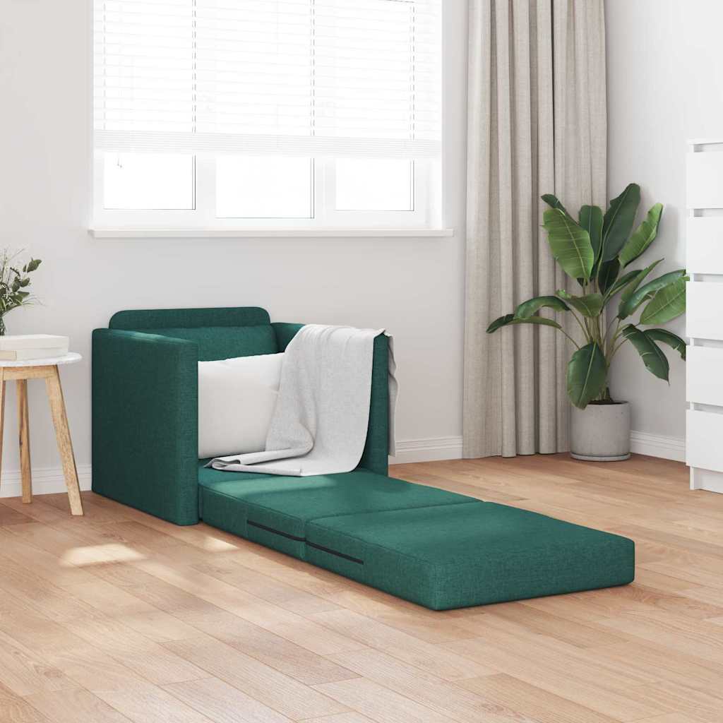 Canapé-lit avec coussin Vert foncé 74 x 77 x 81 cm tissu - XIOS