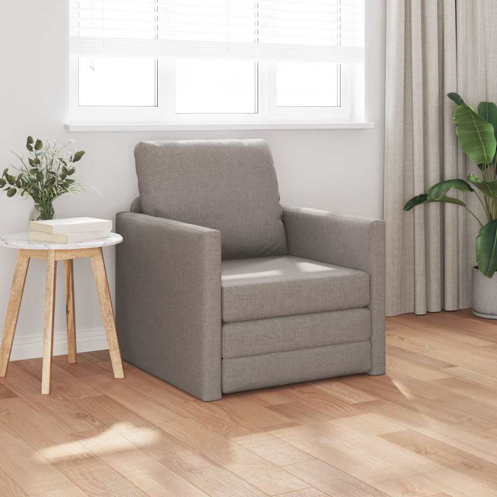 Canapé-lit avec coussin Taupe 74 x 77 x 81 cm tissu - XIOS