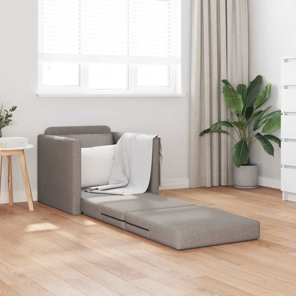 Canapé-lit avec coussin Taupe 74 x 77 x 81 cm tissu - XIOS