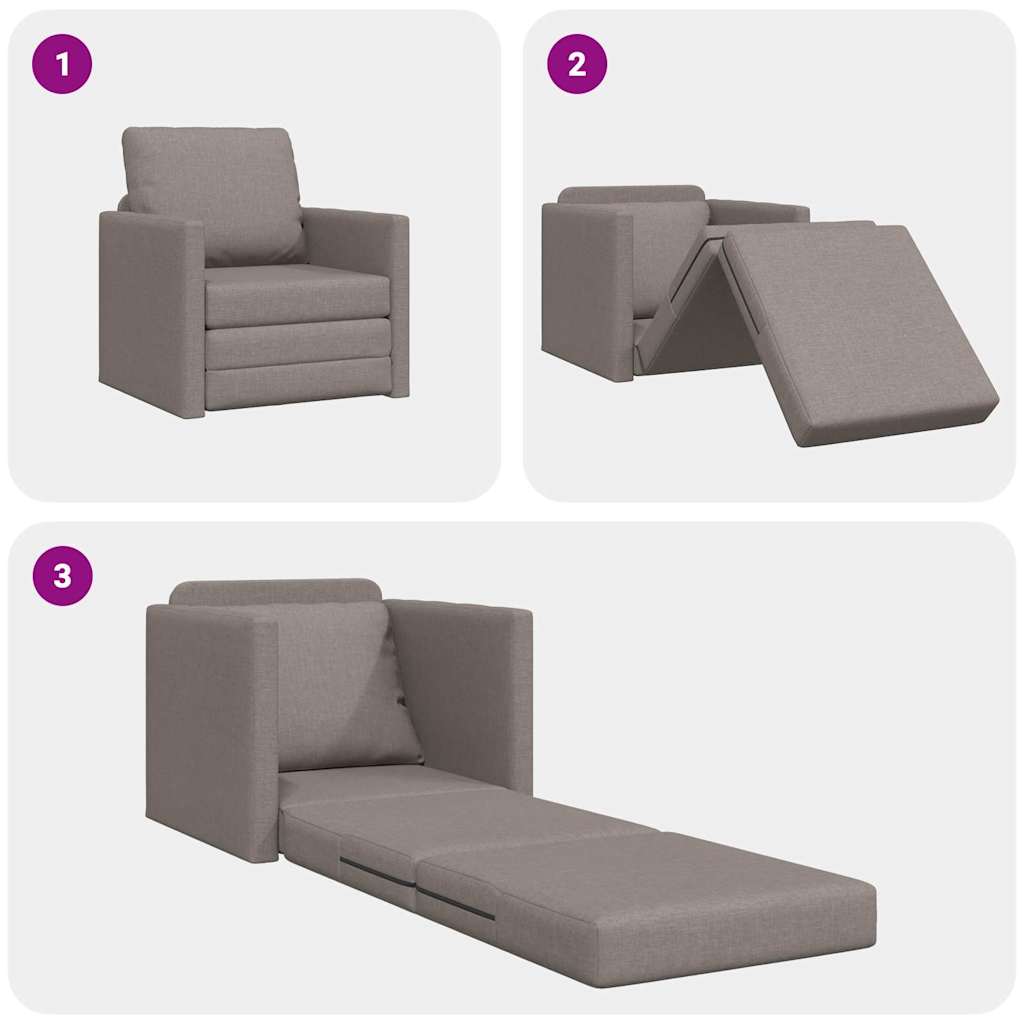 Canapé-lit avec coussin Taupe 74 x 77 x 81 cm tissu - XIOS