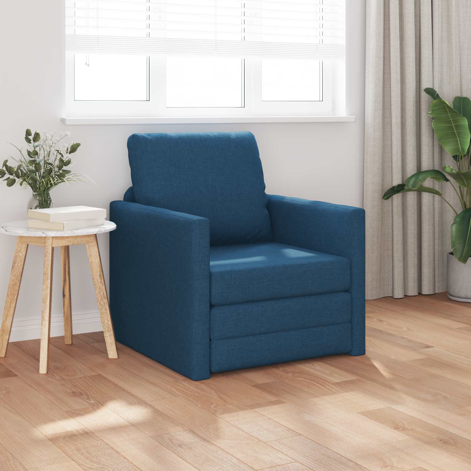 Canapé-Lit Bleu 74 x 77 x 81 cm tissu
