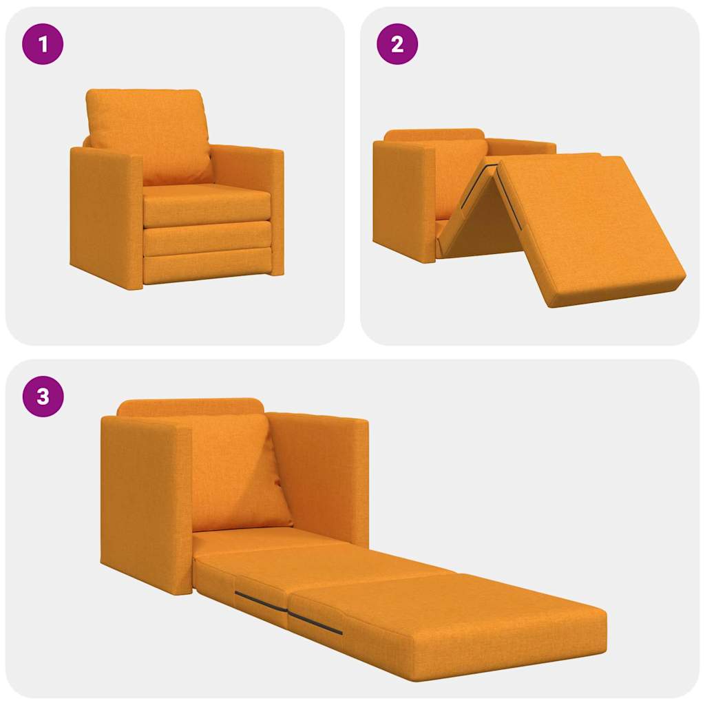Canapé-lit avec coussin Jaune foncé 74 x 77 x 81 cm tissu - XIOS