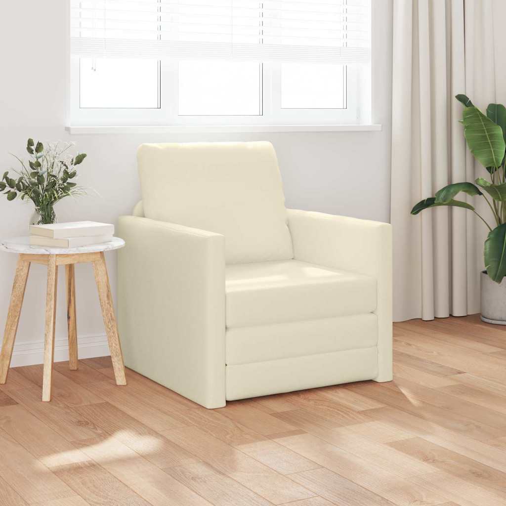 Sofa Lit de Sol avec coussin Crème 74 x 77 x 81 cm Faux cuir - XIOS