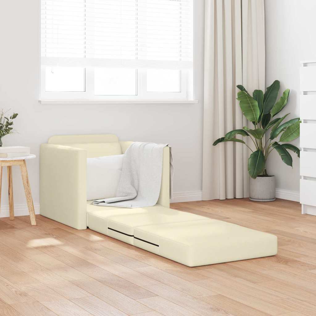 Sofa Lit de Sol avec coussin Crème 74 x 77 x 81 cm Faux cuir - XIOS